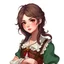 Placeholder: A pretty fantasy girl, hazel hair, intelligent, historical, colourful clothes, middle-aged, digital art, stylised