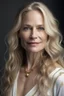 Placeholder: portrait of a 40 year old woman who looks like an elegant, greek goddess; she is beautiful and has long blond hair, friendly, kind and gracious, warm-hearted