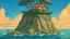 Placeholder: lonely sun island drawn by studio ghibli