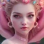 Placeholder: fairy, smiling, pink, green, beautiful, hyperrealism, masterpiece, expert, cinematic lighting, sharp focus, 8K, pastel, macro lens, woman, detailed, flower