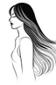 Placeholder: Outline of female body with long hair