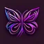 Placeholder: symetry!!, butterfly!!, logo, NFT, colorful, cyberpunk, neon punk, curves, lines, simple, gradient, creative, holographic