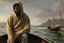 Placeholder: Modern man in a boat wearing hoodie by Andrea del Sarto