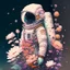 Placeholder: "floral astronaut" hand-drawn digital art, muted tones, flowers everywhere, REALISTIC, anime, 4k, colorful, galaxy