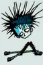 Placeholder: 2d drawing of a stickman, cool with punk hair, x eyes like in hangman, laying flat on back, 3d realistic in colour