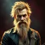 Placeholder: short haired bearded rockstar human bard 80s fantasy