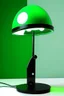 Placeholder: gaming table lamp inspired by knee, modern design, black and green color