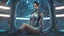 Placeholder: portrait realistic cyber Persian girl half dressed appealing look, cyber advance technician costume less tapestry, she is working in spacecraft hanger, relaxing after hard work, futuristic uplifting mood and motivation theme, science fiction, stunning intricate meticulously detailed dramatic digital illustration volumetric lighting, 250 megapixels 8K resolution, back-lit soft lights, photo-realistic arts, realistic photography