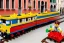 Placeholder: Train lego in venice lego Italian old Town lego