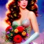 Placeholder: Perfect and beautiful face of teen robyn lively, holographic gown, holding a bouquet of floral coral, bubbles, upward flowing long hair, gloves hidden under the bouquet, underwater with seashells and fish, seahorses, coral, fantasy, regal, intricate, by stanley artgerm lau, greg rutkowski, thomas kinkade, alphonse mucha, loish, norman rockwell