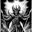 Placeholder: Devil demon satan king knights war code prophecy black and white antichrist