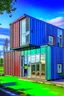Placeholder: A three story house built from shipping containers, in the country