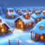 Placeholder: fantasy farming village winter night