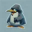 Placeholder: penguin hacker sticker caricature