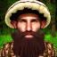 Placeholder: Mushroom shaman, full beard, realistic, portrait