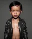 Placeholder: Rihanna toddler, full body, leather jacket, soft skin, dramatic lighting, hyper realistic