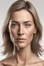 Placeholder: realistic, (39yr old female)without makeup, Caucasian beautiful face, angled head position, dark hair, studio lighting, cinematic light, beautiful woman, milk beige middle hair, perfect anatomy, on white background, 8k Resolution, highly detailed, non-symmetrical body a, detailed hairstyles and skin texture