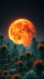 Placeholder: Orange moon landscape on fantasy green planet, space meteorites, stars in the night sky, fantasy plants on the planet of marijuana trees split toning effect, subsurface gaussian scattering, dark fantasy, dark botany, photorealistic image, ultra-details