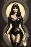 Placeholder: painting of victoria principal as evil queen in black leather, feminie, angry, stern look on her face, volouptous, busty, cleavage, emperious, mature, highly detailed, digital painting, artstation, concept art, smooth, sharp focus, illustration, art by gaston bussiere and alphonse mucha