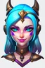 Placeholder: I need subscription emote for twitch that displays League Of Legends qiyana character face in satisfied way. Make it in twitch emote format without any background