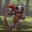 Placeholder: Portriste,d&d, medievil warrior running away from a Giant squirrel