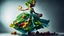 Placeholder: Dramatic dynamic photo of fruit woman in salad dress, Igor Morsky inspired photo in Sophie Delaporte style, beautiful fairy model, volumetric lighting, bright colors, exciting