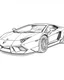 Placeholder: lamborigini car drawn without color for coloring