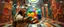 Placeholder: pin hole cam , master oil painting by Rembrandt, volume fog lights in reflective marble madness opera close up on turtle horse character portrait, holding big colorful transparent marble ball, a living bowling marble halls with slightly tilted floor in a twisted block maze, scenery from the game "marble madness", crystal birds, the floor betrays, the walls collide,