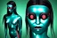 Placeholder: Reflective dark green to cyan metal surfaces body paint. full coverage. Girls with slim body and big butts. Behind. Old-fashioned cameras integrated to heads. structure Cyber-punk telephones. Haunting, closed eyes. Red&blue 3D-tiling. Dystopia. Partly symmetrical in relation to machines. Perfect golden ratio in vertical and horizontal directions. Deep blue. Polyhedron in 5th dimension. Tessellation in 4-dimensional space. Perspective derived from Integers (mathematics). Daft punk