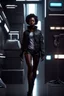 Placeholder: young black woman, futuristic, hyper realistic, detailed, cinematic lighting