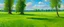 Placeholder: A green grassland near a clearing painted by Claude Monet