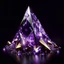 Placeholder: cyberpunk crystal shard ammunition, chaos shards, black background, HNOLLOW PYRIMID, PURPLE lighting