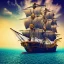 Placeholder: Beautiful pirate ship in the ocean in the style of Abstract Expressionism, complex, incomprehensible, 3D, voluminous, symmetrical, artistic, 4K, 8K