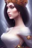 Placeholder: portrait lady wedding with big bobs no top long hairs black quartz shield in fire