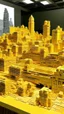 Placeholder: A golden yellow city made out of blocks painted by Cai Jia
