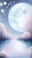 Placeholder: Paint a serene scene of a moonlit night, where soft hues of pink embrace the sky, casting a gentle glow over a tranquil landscape. Describe the moon's reflection on a calm body of water and the subtle rustle of leaves in the peaceful night breeze.