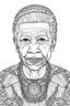 Placeholder: Nelson Mandela, b&w line art style fashion, preppy style, simple line art, one line, line art, line drawing style, white background, full body, picture, coloring book style on white background, well composed, clean coloring book page, No dither, no gradient, strong outline, No fill, No solids, vector illustration, –ar 9:11 –v 5