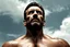 Placeholder: a muscular man who looks like Hans Gruber looks upward at a cloudy sky, film noir