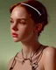 Placeholder: Ultra realistic cg rendering of a Norman Rockwell style illustration of three, black harness bra wearing, glowing neon necklace wearing, nipple illuminating, Pert, thin, nubile, older teen girls with 50s style auburn hair, pokies, nipples, bare breasts, polka dots and white collars and cuffs