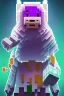 Placeholder: a portrait of a purple Minecraft guy, 2d, large pixel style