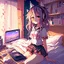 Placeholder: Streamer anime girl in a bedroom