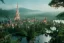 Placeholder: Magical fantasy elven city tower forest rivendell tree flower beautiful nature river 4k full hd