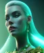 Placeholder: A portrait of a crystalised queen, atmospheric, realistic, unreal engine, cinematic lighting, octane render, transoarent, green turquoise light