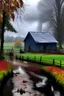 Placeholder: November rainy day at the farm