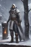 Placeholder: fantasy winter rogue man