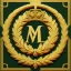 Placeholder: letter m , laurel wreath, roman art