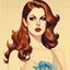 Placeholder: Lana del rey as a pin up in the style of Alberto Vargas