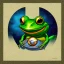 Placeholder: a frog pondering his cosmic orb