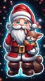 Placeholder: Chibi santa-claus hug big Chocolate in 8k sticker, style of fairy academia, neon lights, intricate details, highly detailed, high details, detailed portrait, masterpiece,ultra detailed, ultra quality