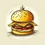 Placeholder: make a vector sketch a burger with crown on top